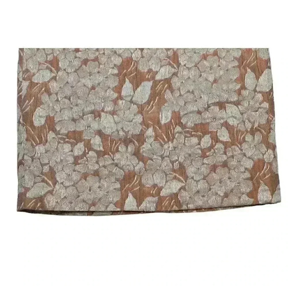 NWT Talbots Size Petite 4 Peach Gold Metallic Party Brocade Pencil Skirt - Picture 5 of 9